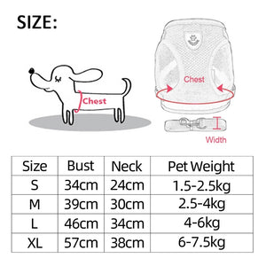 Adjustable Vest With Walking Lead Leash